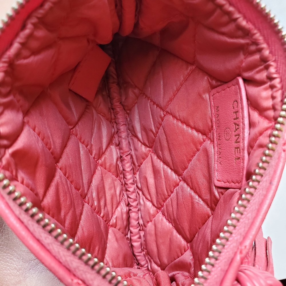 ♥️ Authentic Chanel Pink Quilted Zipper Top Coin Purse Wallet ❤️ - Picture 8 of 9